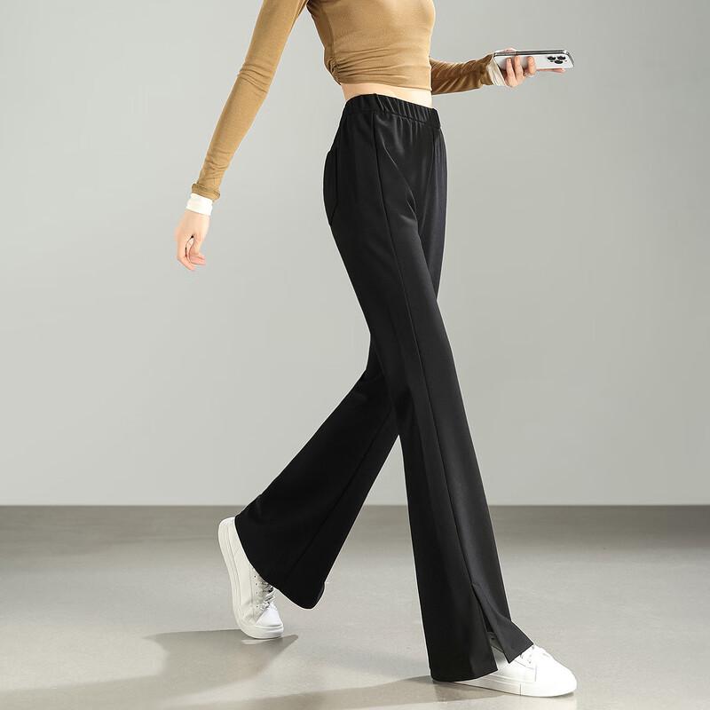 Demana Women's Autumn Slim Fit Slit Micro-Flare Casual Pants