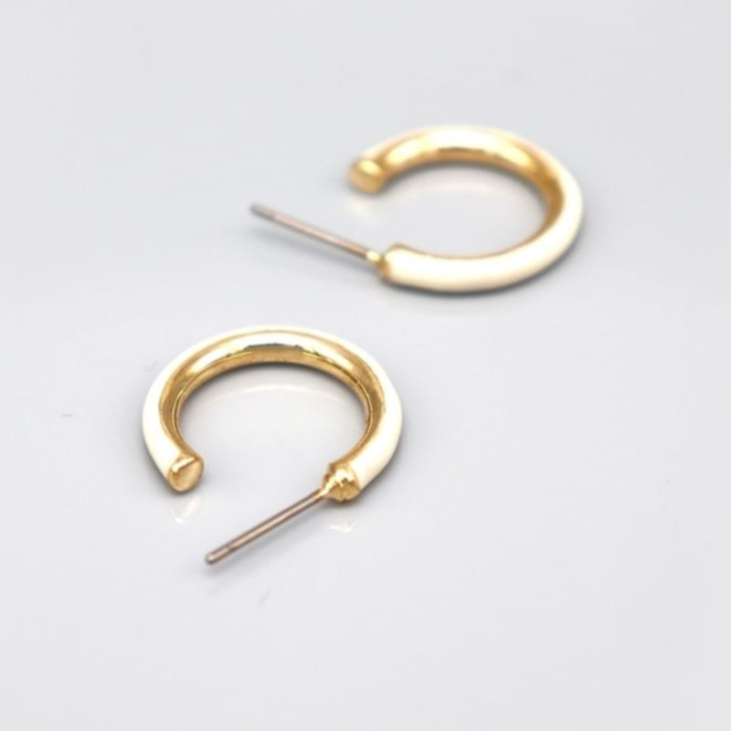 BONBEAU Blsom Color Epoxy Hoop Earrings Vivid Neon Color Point Simple Hoop Earrings