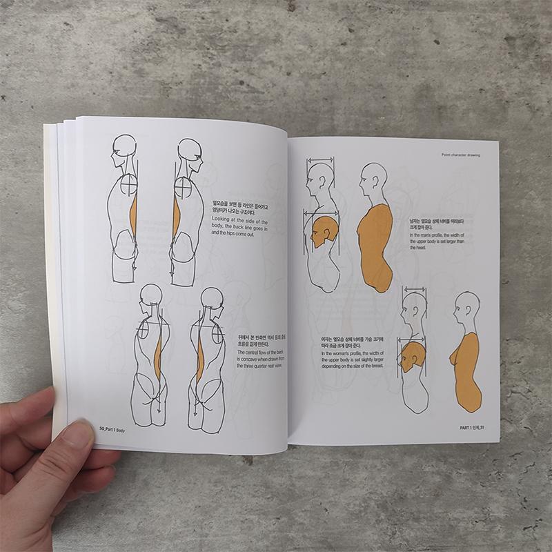 رسام كوري شخصية سرية كتاب رسم سريع كتاب فني هيكل جسم الإنسان النمذجة تقنية مرسومة باليد كتب