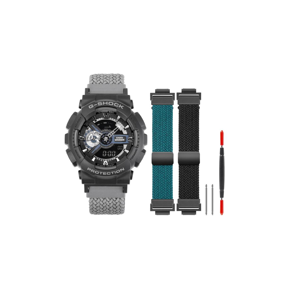 

CASIO Унисекс Жидкокристаллический/Аналоговый Двойной Дисплей Серия 51,2 мм Черные Часы GA-110-1B(Команда788--) Black