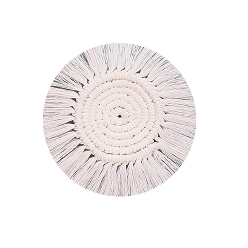 1PCS Braided Tassel Coasters Handmade DIY Non-slip Heat Insulation Mug Mat Drink Cup Ins Tableware Set
