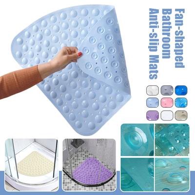 PVC Scalloped Bathtub Mat, Safety Shower with Drain Hole, Bathroom Mat, Creative Foot Mat, Easy To Clean, Washroom Mat