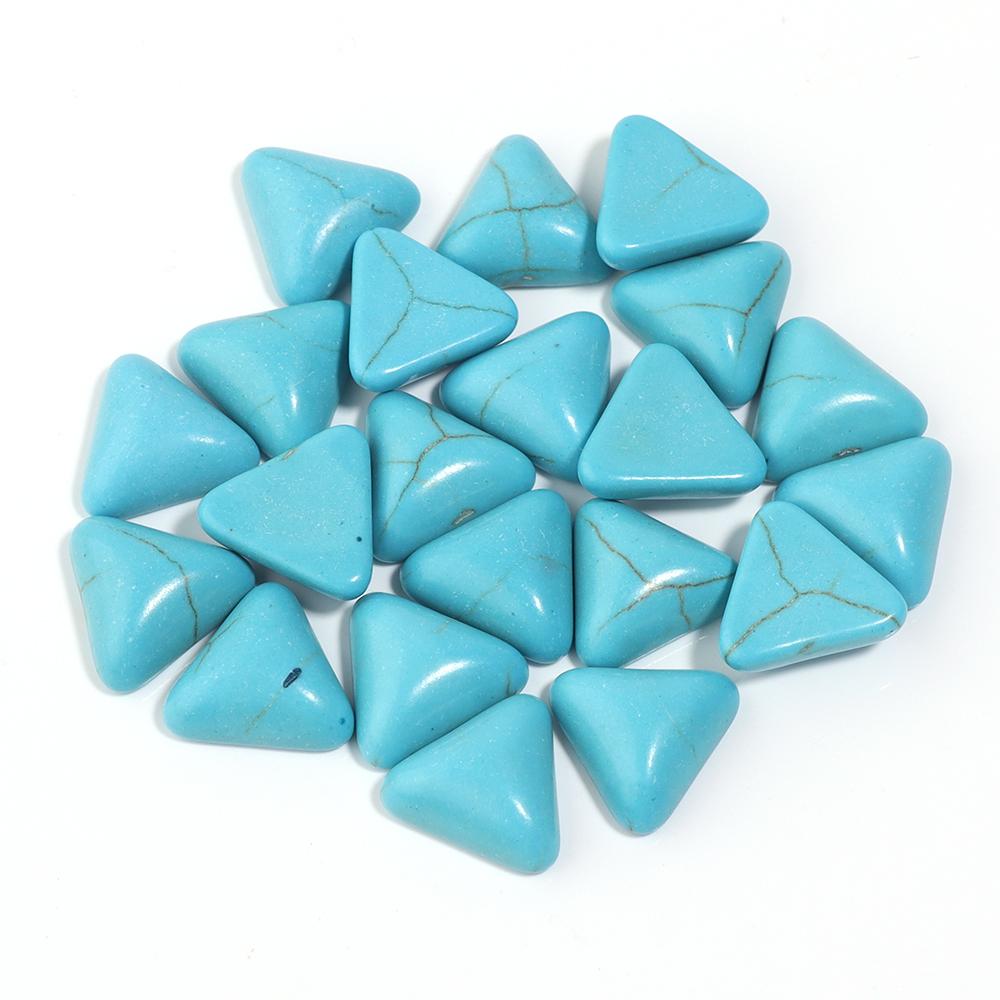 

10pcs Natural Stone Cabochon Triangle Blue Turquoise Flatback Cabochon Beads For Jewelry Making DIY Pendant Earrings Accessories