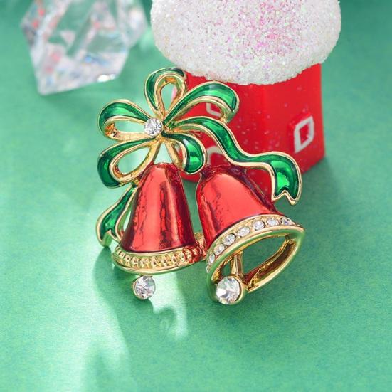 Christmas Brooch Wreath Christmas Tree Snowman Decor Snowflake Decor Colorful Rhinestone Exquisite New Year