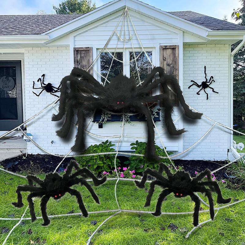 1pc Giant Spider Web Halloween Decoration Outdoor Courtyard and Lawn Spider Web Terror Courtyard Decoration Design
