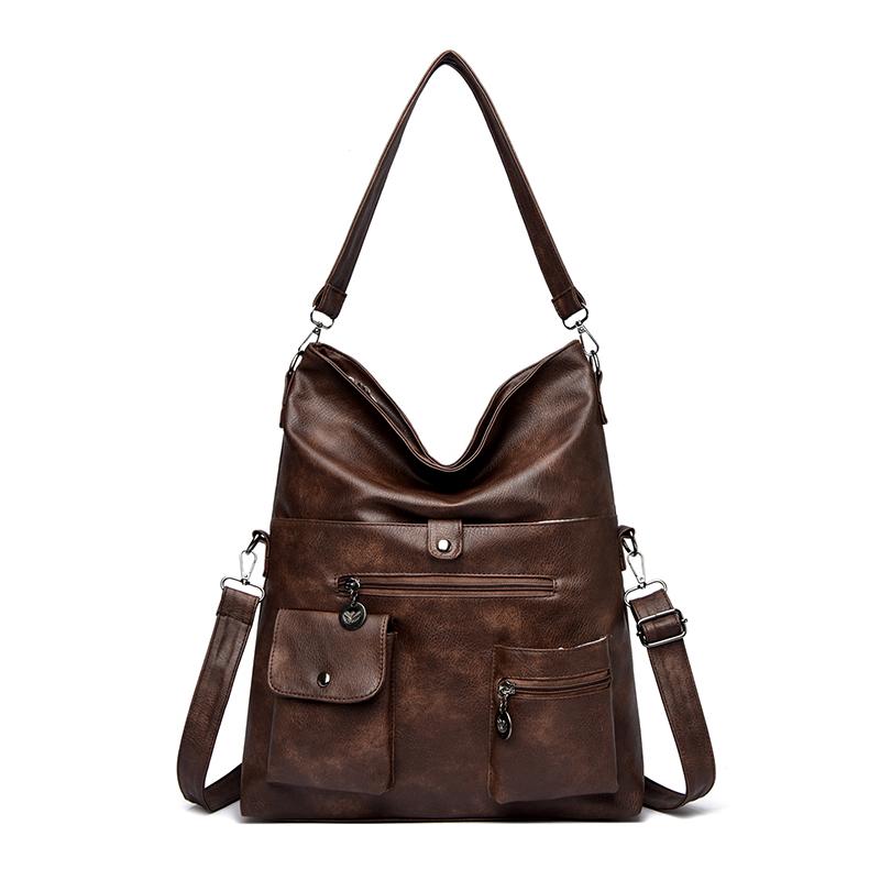 Women's Large Capacity PU Leather Shoulder Bag – Stylish Crossbody Tote with Multiple Pockets, Perfect for Daily Use, Work & Travel