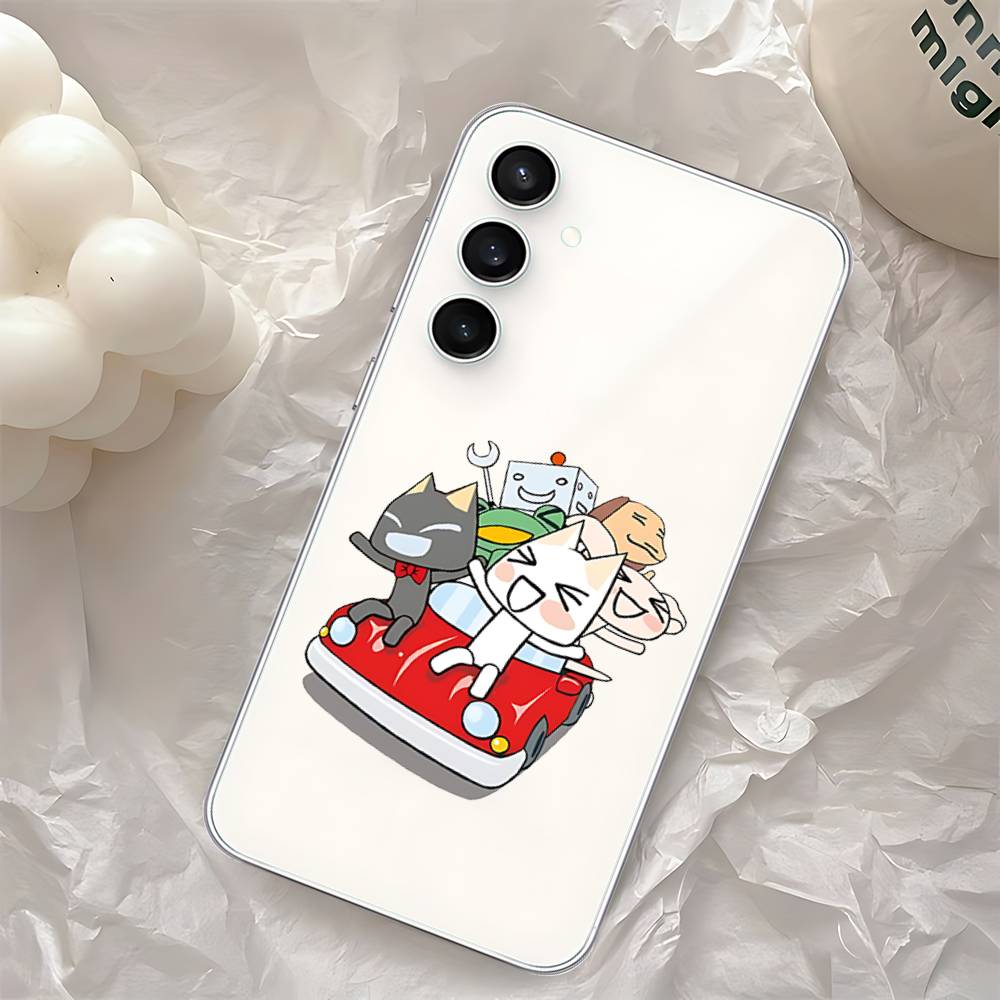 INS Cute T-Toro Inoue-S Cat Phone Case For Samsung Galaxy S25 S24 S23 S22 S21 FE Ultra Plus A32 A53 A13 A31 Soft Cover