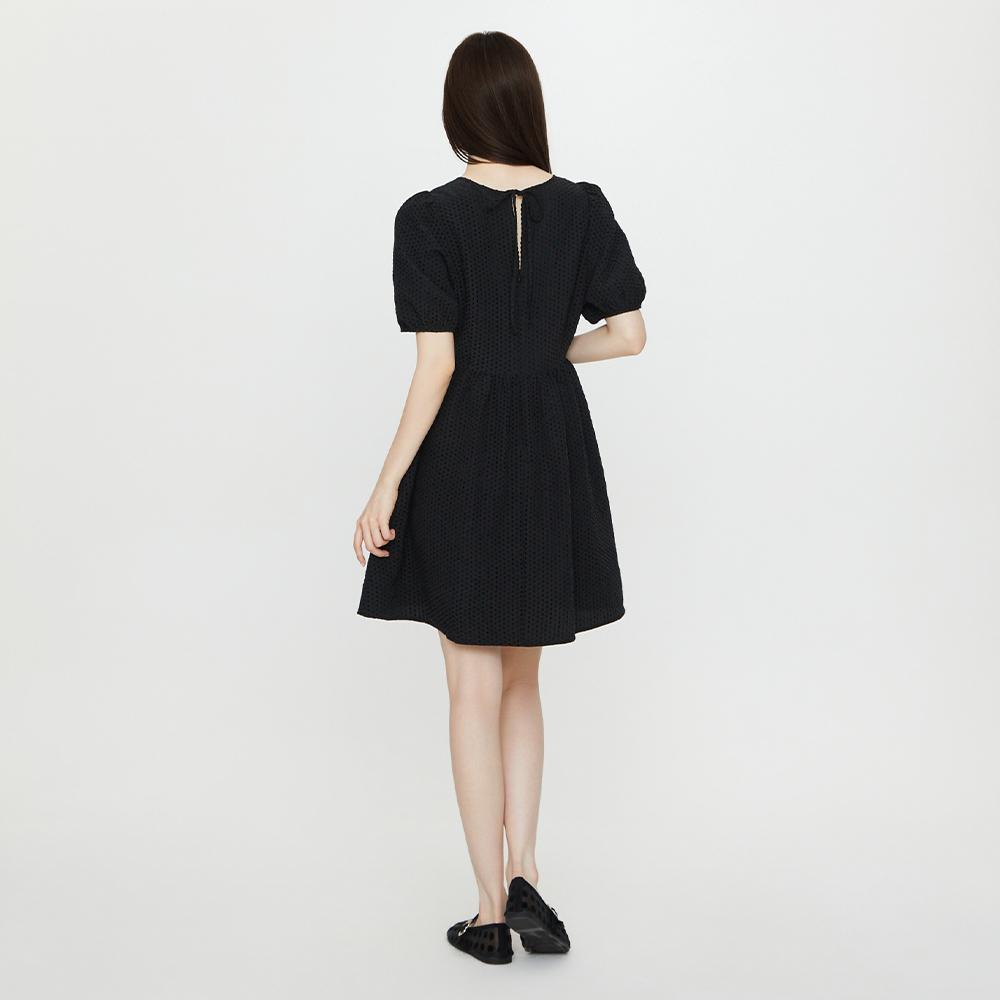Rap Stitch Pattern Shirred Mini Dress As2Wo465