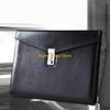 W89C Document File Folder with Password Lock Briefcase PU Leather Office Manager Bag Travel