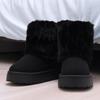 Women's Platform Mini Snow Boots Short Fluffy Plush Lined Snow Round Toe Outdoor Anti-slip Shoes