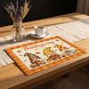 Thanksgiving Dining Table Decor Autumn Placemats, Pumpkin Gnome Skeleton Turkey Printed Mats, Heat Resistant Home Gifts Washable Place Harvest