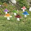 Small Mushroom Metal Landscape Craft Simulation Ornament for Courtyard Villa Outdoor Garden Decoration Small Mushroom Wrought Iron Plugin 6 Pcs