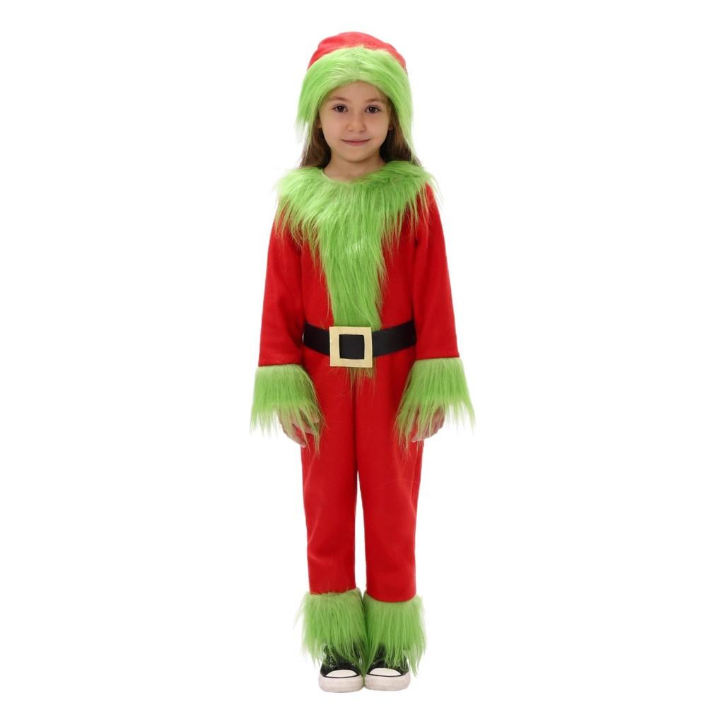 Grinch Weihnachtskostüm Für Kinder Mit Weichem Polyesterstoff Für Feiertagsaufführungen Perfekt
