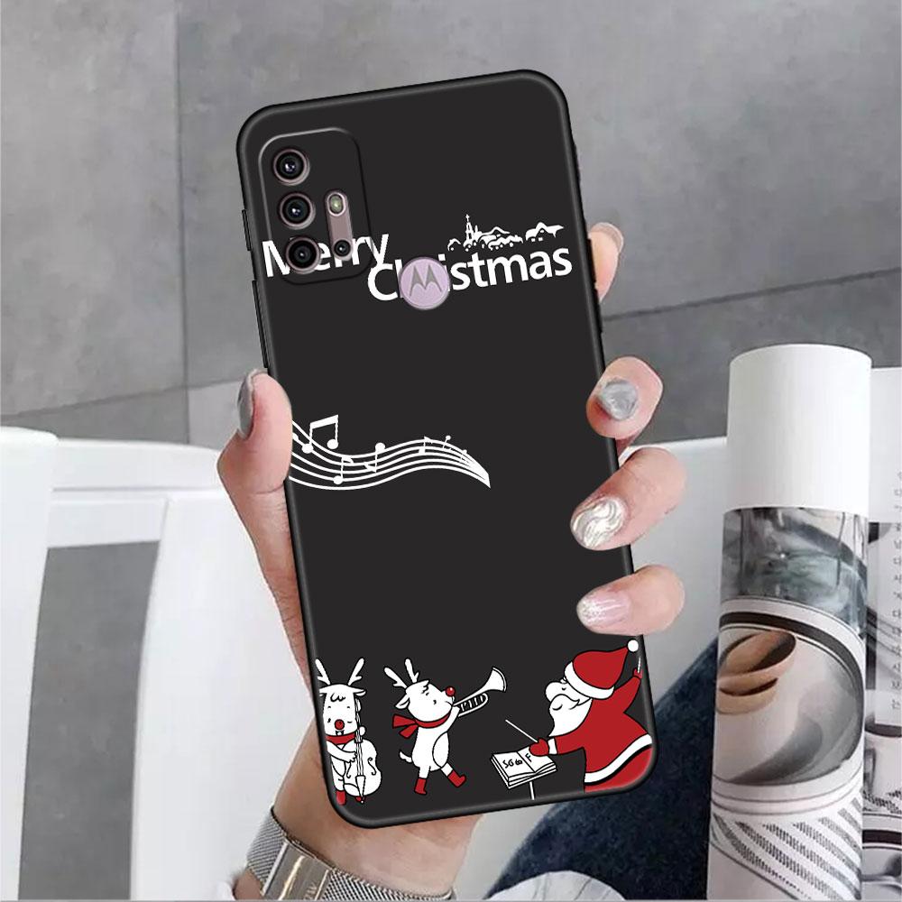 Veselé Vánoce v zimě pouzdro pro Motorola G30 G60 G9 Play ONE Fusion G8 G50 E6s G82 Edge 20 Pro G Stylus 2021 soft phone copas
