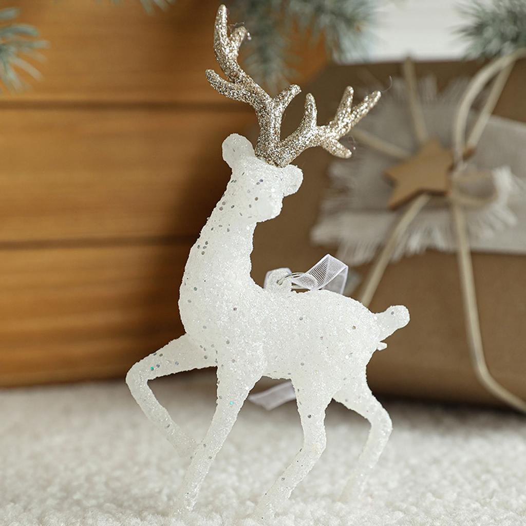 Christmas Elk Ornaments Christmas American Snow Deer Plastic Pendants Flocking Atmosphere Decoration Decorations