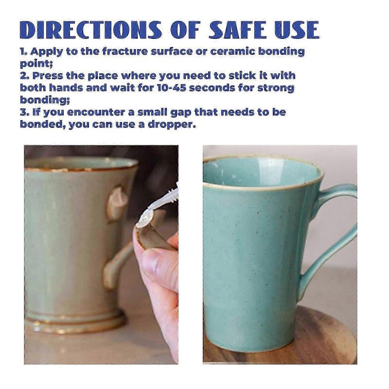 Multi-Functional Ceramic Repair Glue - Fast-Drying Epoxy for Porcelain, Glass & Plastic Repairs | Strong, Durable, Cost-Effective Adhesive for Home, C