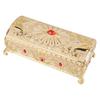 Vintage Jewelry Box Carved Elegant Gold Colorfast Alloy Soft Velvet Lining Trinket Storage Box for