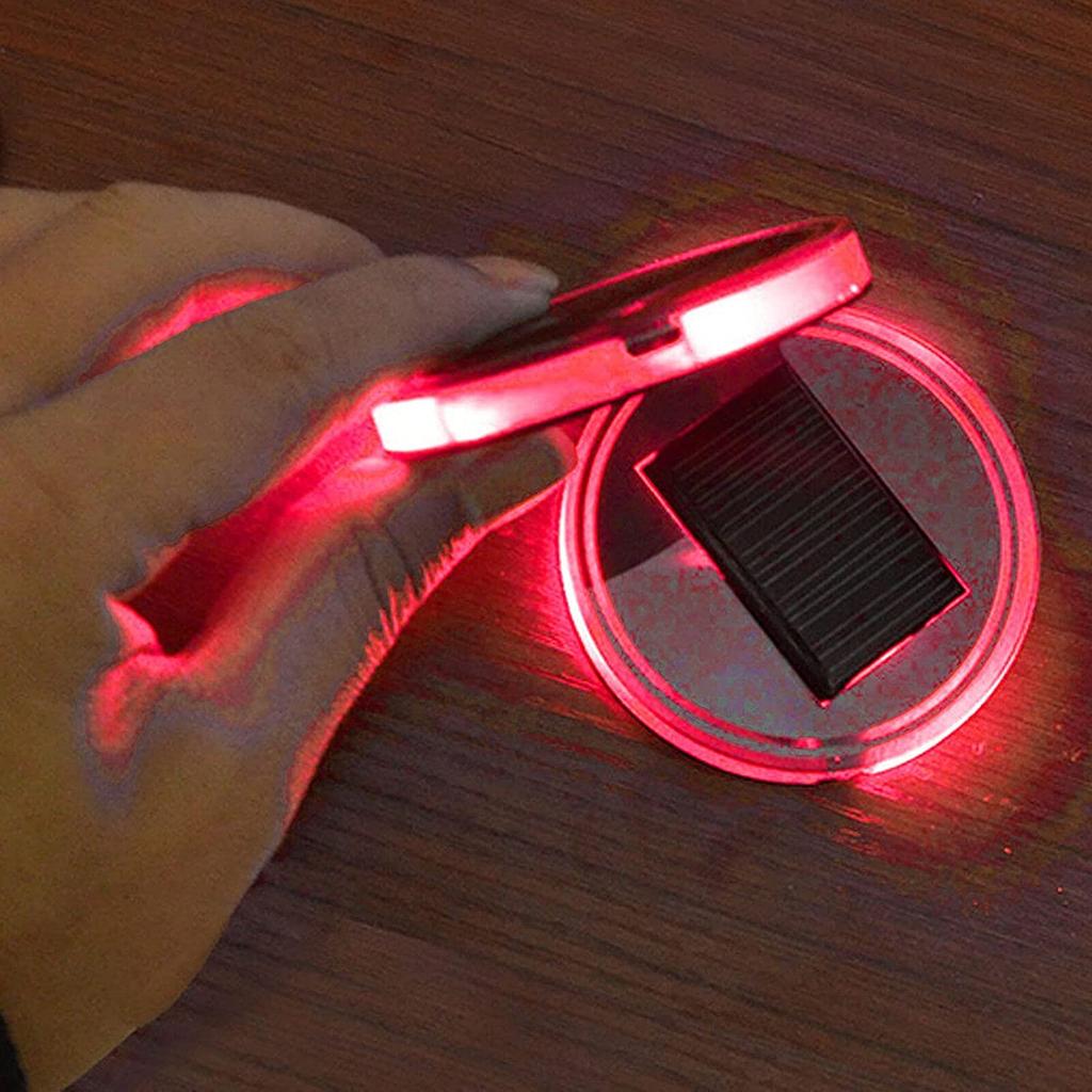 LED Coaster LED Cup Holder Lights 2 Pack 7 Colors Luminous Cup Pad LED