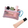 Transparent Mesh Makeup Bag Stylish Portable Cosmetic Pouch With Zipper Flat Design For Toiletries And Makeup Storage