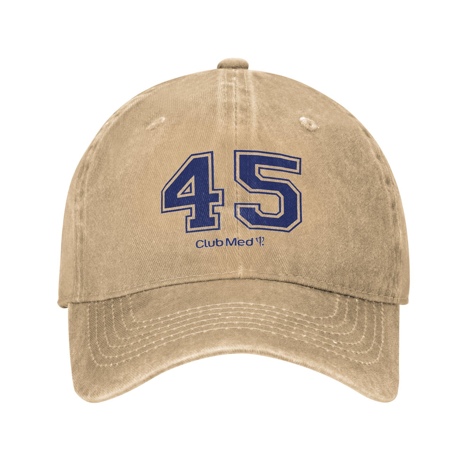 

Number 45 Club Med Denim Baseball Caps Snapback Baseball Hats Breathable Casquette Outdoor for Men s And Women s One Size
