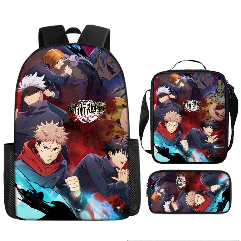 Spell Return Battle School Bag Elementary School Student Animation Backpack Large Capacity Three-piece Set