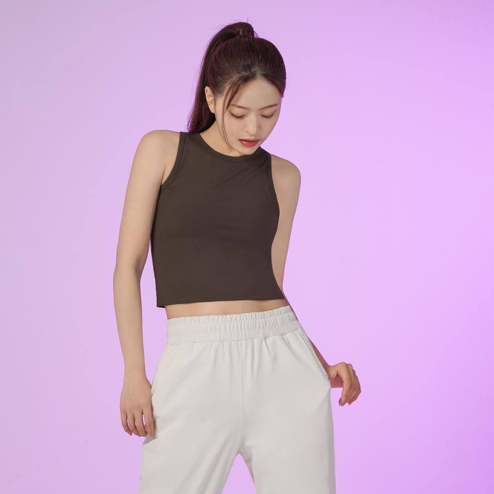 SKULLPIG Swt25030-03 Real Fresh Slim Sleeveless Deep Brown