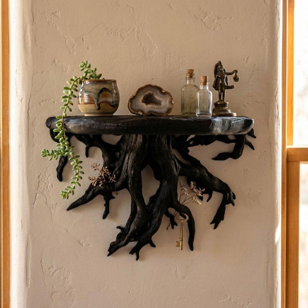 Plastic Driftwood Wall Floating Shelf 3D Printed Wall Mount Display Rack Gaming Setup