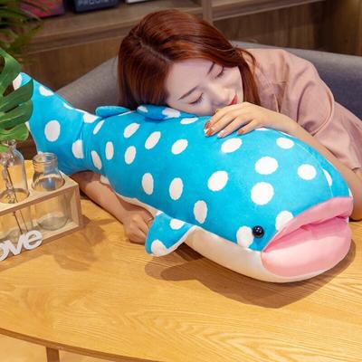 55 /80cm Soft Blue Big Eyes Whale Plush Toy Stuffed Marine Animal Shark Plush Doll Nap Sleep Pillow Baby Kids Toys for Child Gift