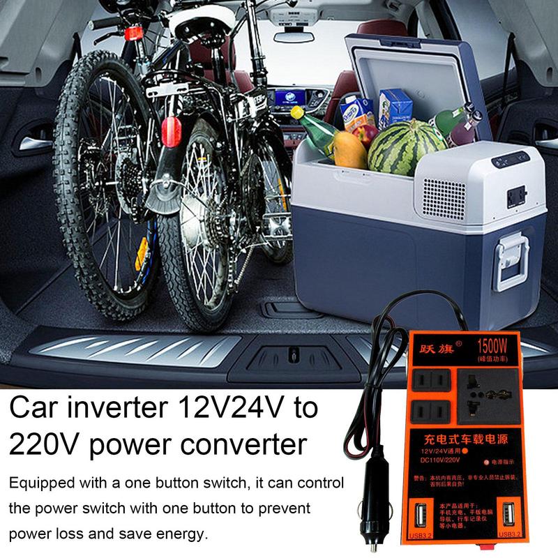 Power Inverter DC 12V/24V To AC 220V Transformer with USB Universal Socket Charge with LED Display for RV Truck Car Supply