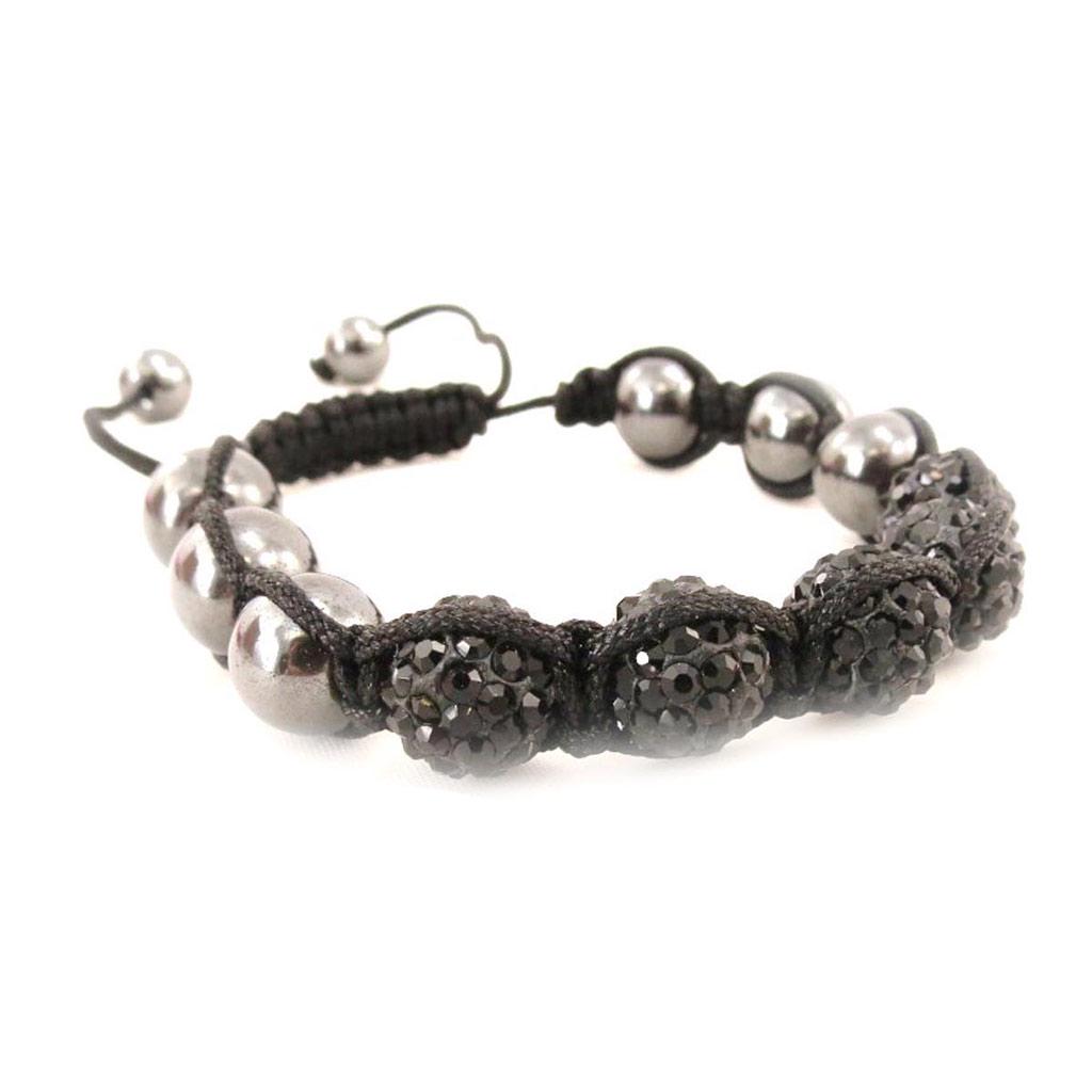 Les Trésors De Lily [J3720] - Black 'Shambhala' Ethnic Bracelet