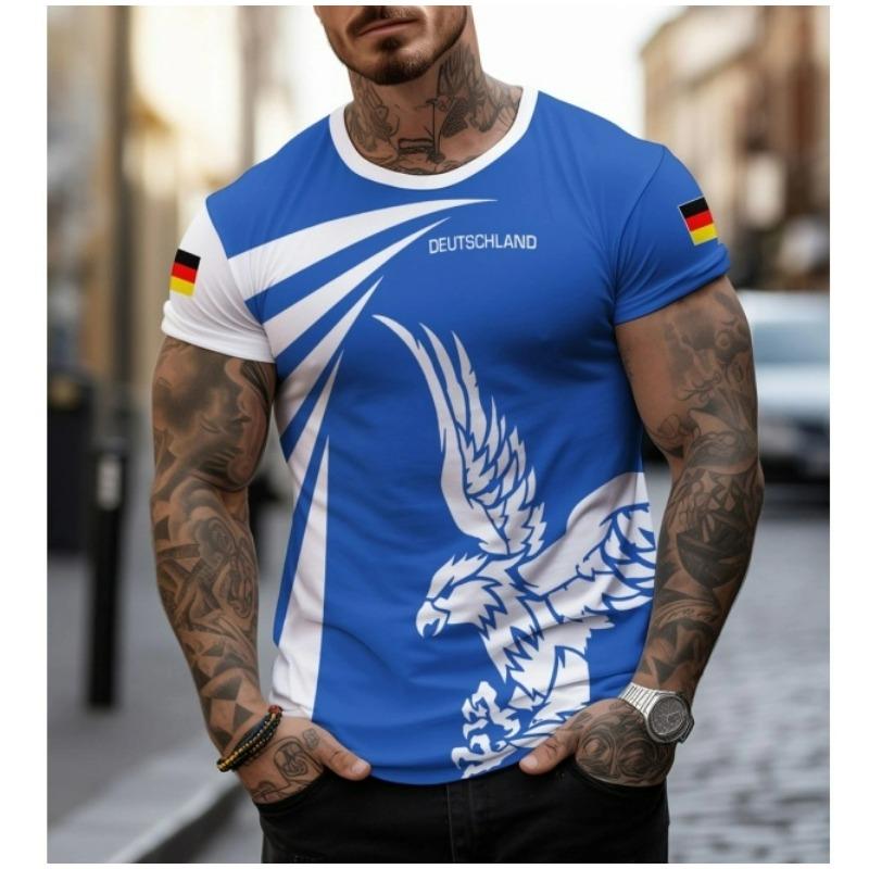 3D PrintedT-Shirt For Men German Flag Pattern Tees Summer O-Neck Tops Unisex T Shirts Short Sleeves Kids Clothing