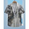 Camisa Masculina Manga Curta Botão Estampada Floral Tropical Lírio Havaiano
