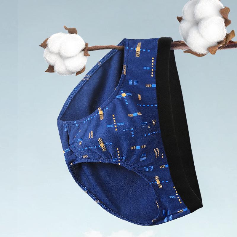 Men's Summer Sports Breathable Cotton Briefs - Trendy Printed Large Size