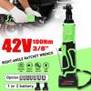 42V 3/8Inches 100N.m Right Angle Wrench Tool with 1/2 Battery Rechargeable Scaffolding Electric Wrench Cordless Ratchet