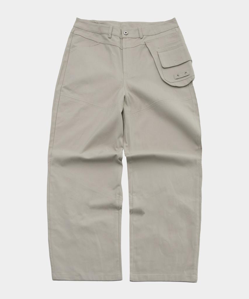 PLACESTUDIOMAN Multi-Side Pocket Wrap Design Cut Wide Cotton Pants_3 Colors