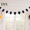 Classroom Garden Party Wall Hangings 10FT Halloween Garland, Spooky Skull Pumpkin Spider Hanging Paper Bunting Easy Assembly Holiday Banners