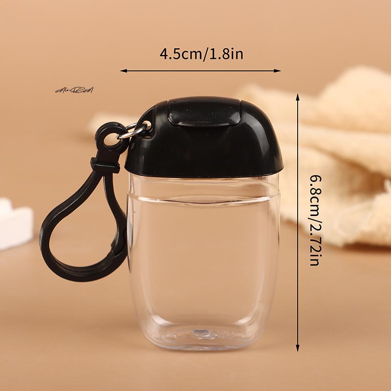 30ml Portable Hand Sanitizer Bottle with Hook Refillable Mini Cosmetics Alcohol Container Outdoor Soap Dispenser