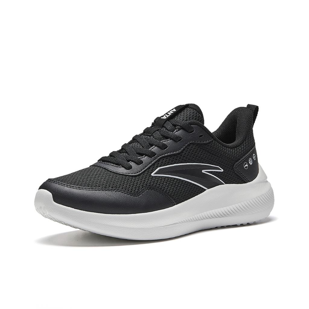 Anta Lightweight Shock Absorbing Running Shoes Women Sneakers Basic-Black Paper-White 922615541-4