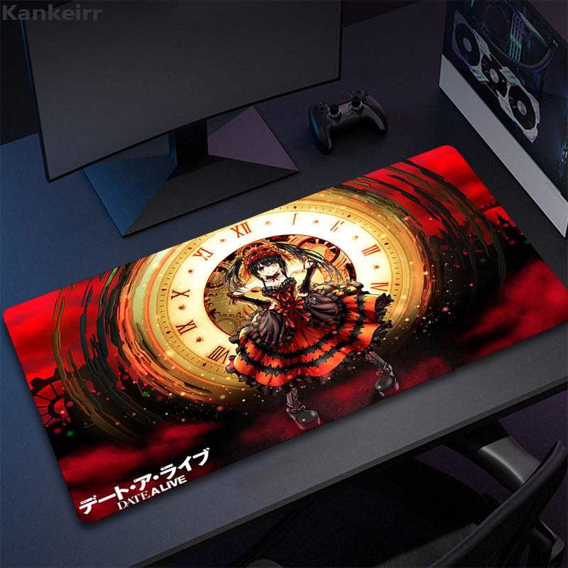 Anime Girl Tokisaki Kurumi Mouse Pad Cartoon Lockedge Large Gaming Pad Computer Gamer Keyboard Desk Mat Mousepad for PC Deskmat