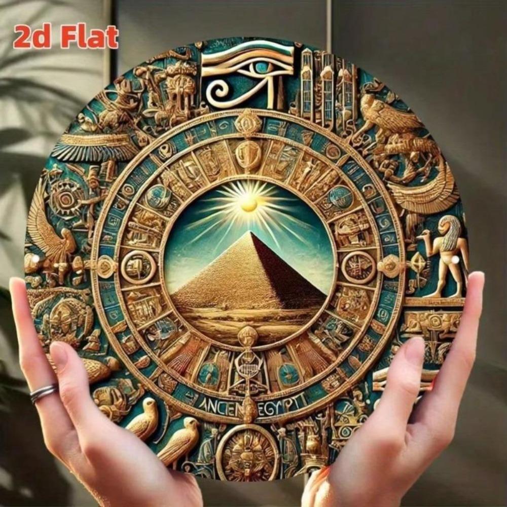 Metal Wall Art Egyptian Pyramid Design Sunset Home Decor