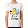 Chillin' With My Ladies' Baumwoll-T-Shirt, Reine Baumwolle, Premium-Druck, Langlebig, Lässig und Modisch. Süße Küken und Hase Grafikdesign Unisex T-Shirt