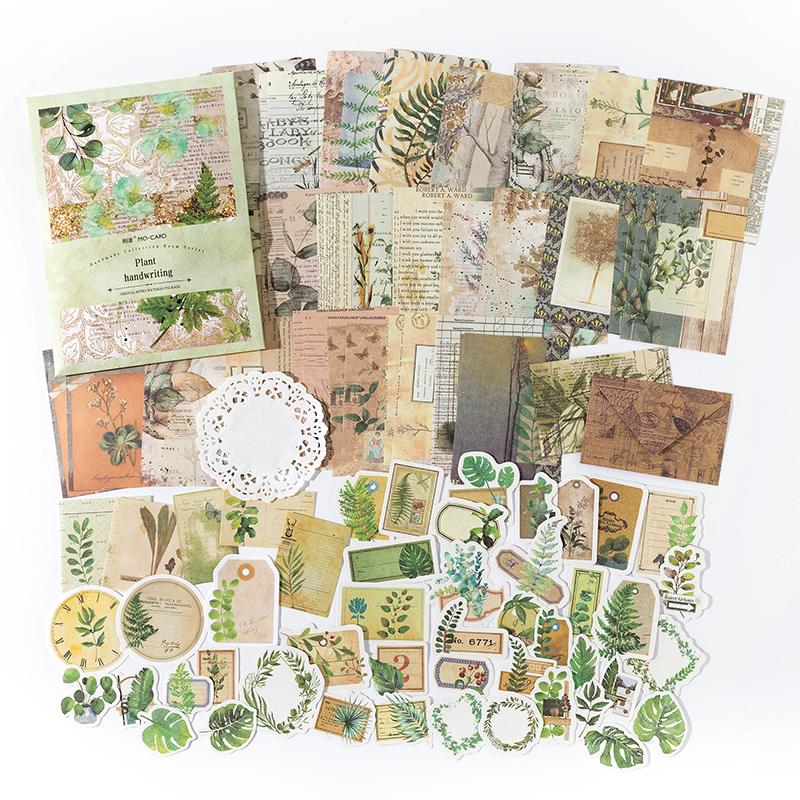 100pcs Vintage Scrapbooking Stickers Material Paper Combo Kit DIY Collage Junk Journal Decor Diary Materials Aesthetics Stickers
