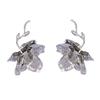 Exaggerated Light Luxury High-end Design Sense Metal Pleated Flower Earrings Retro Cold Wind Women's Earrings