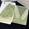Lace Beads Button Elegant Classy Women's Pajamas Short Sleeve Shorts Bubble Sleeves Housewear  Summer Casual
