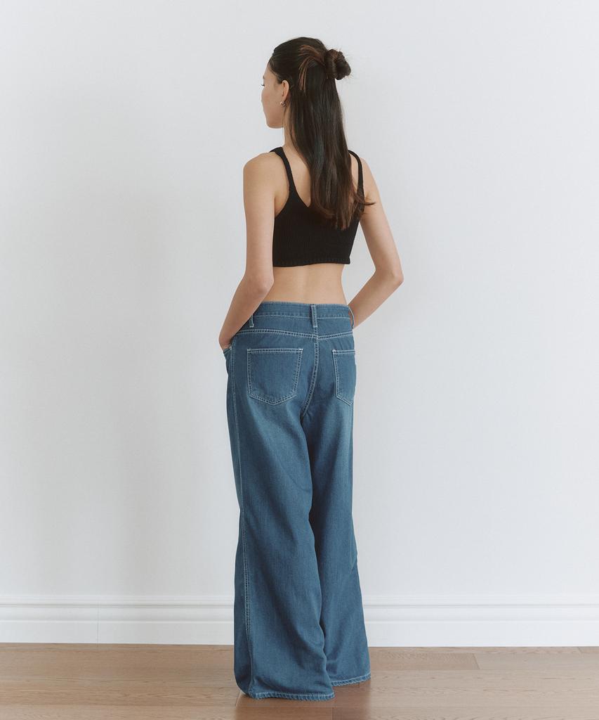 SSEMI String Wide Denim Pants(Bl)