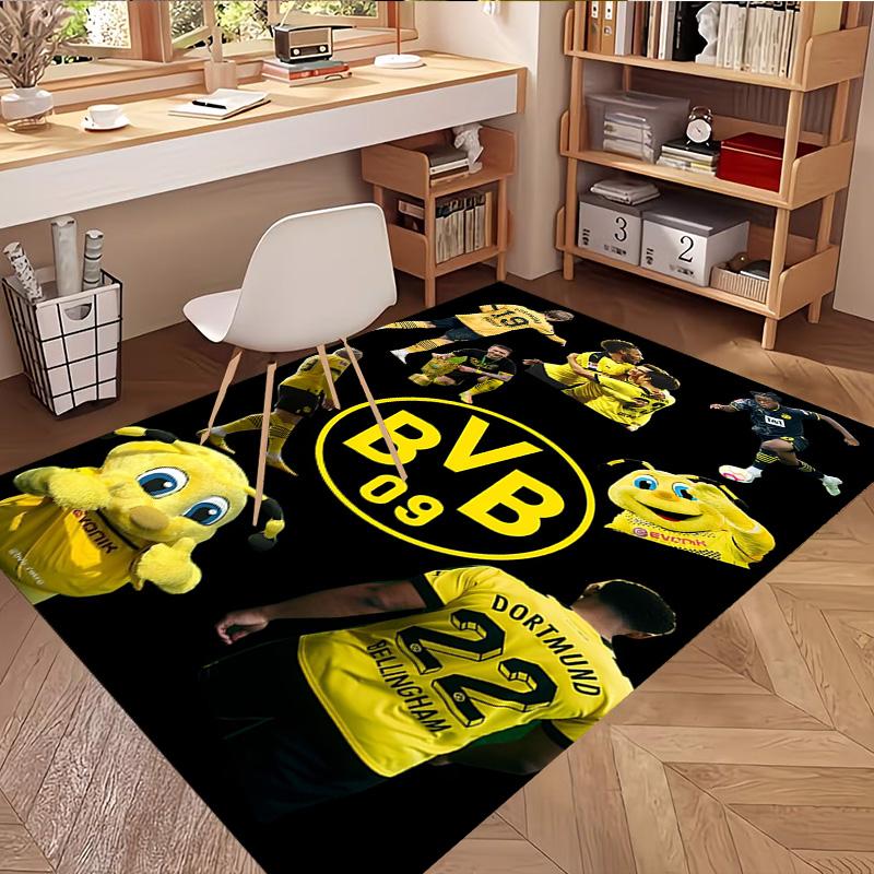 Borussia Dortmund Print Rug, Washable Floor Carpet, For Entryway Dorm Laundry Room Office Study, Home Decor Birthday Christmas Gift