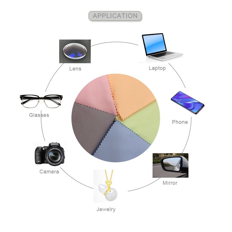 10Pcs Soft Microfiber Glasses Wipes  Mixed Color