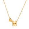New Trendy Capital A-Z Women's Necklaces Gold Color Short Chain Heart Pendants Sexy Daily Wear Neck Jewelry Party Decor Collar