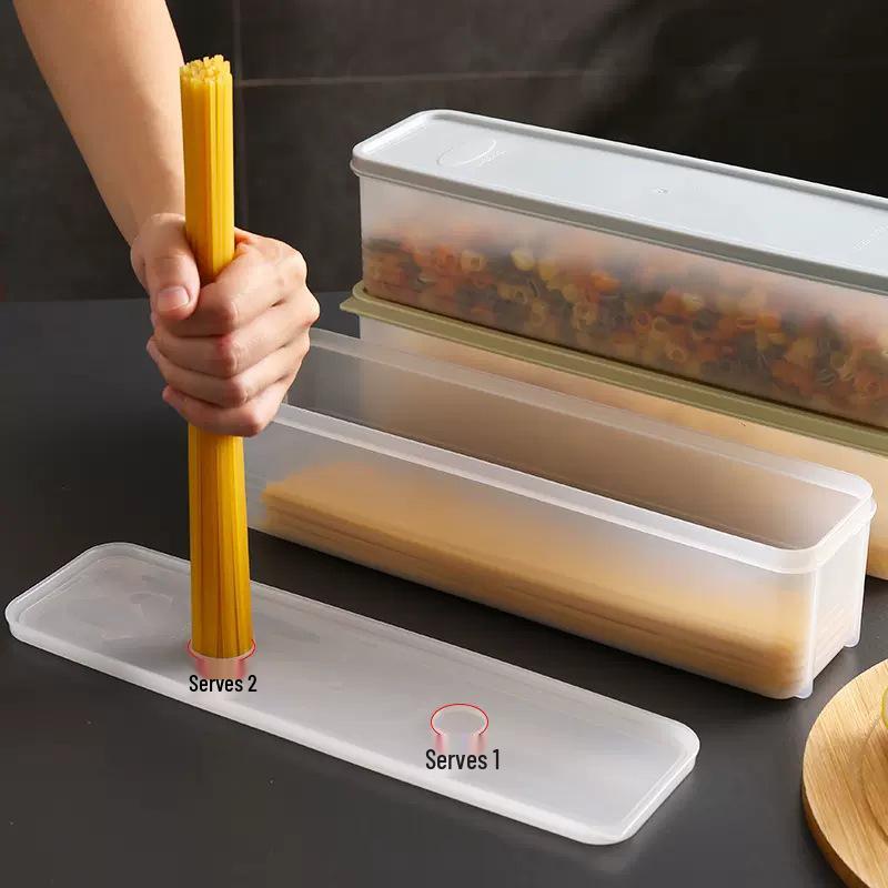 Rectangular Plastic Noodle Storage Box with Lid - Food Preservation for Miscellaneous Grains & Dried Noodles