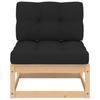 4 Piece Garden Lounge Set with Cushions Solid Pine Wood